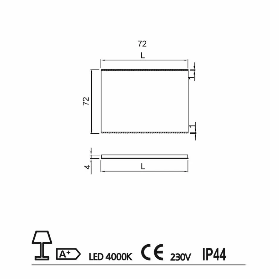 Badrumsspegeln med modern design LED-ljus med frostat kanter Veva Viadurini