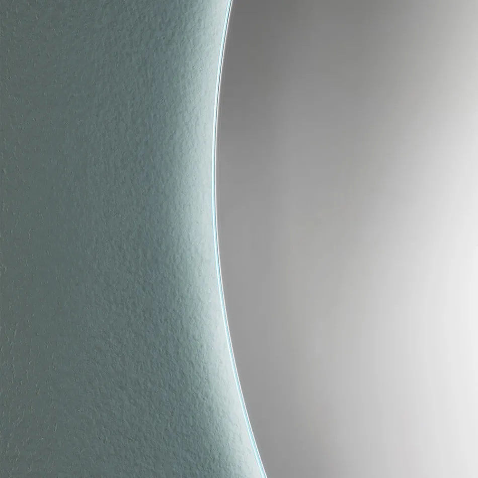 Minimal rund vägg badrumsspegel med 4000K LED-ljus Tillverkad i Italien - Roteo Viadurini