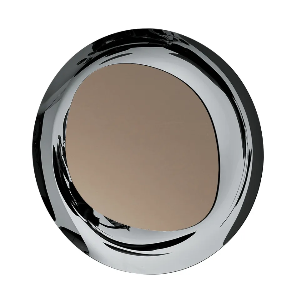 Bronsspegel med rökfärgad glasram Tillverkad i Italien - Anselma Viadurini