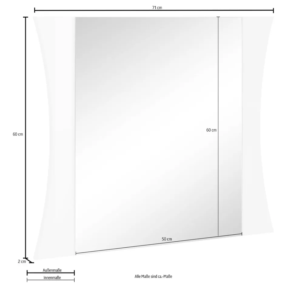 Sovrumsspegel eller väggentré välvd design 2 storlekar - Sabine Viadurini