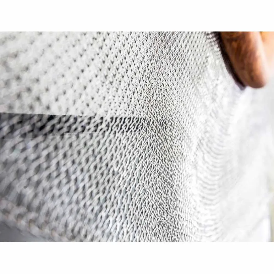 Modern väggspegel i metall och teak Monno Viadurini