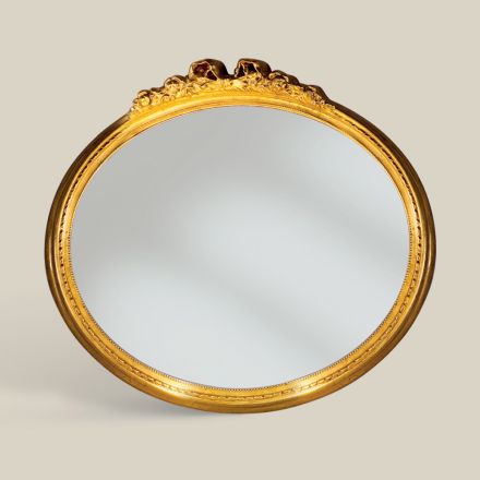 Klassisk oval spegel med ram i bladguld Tillverkad i Italien - Precious Viadurini