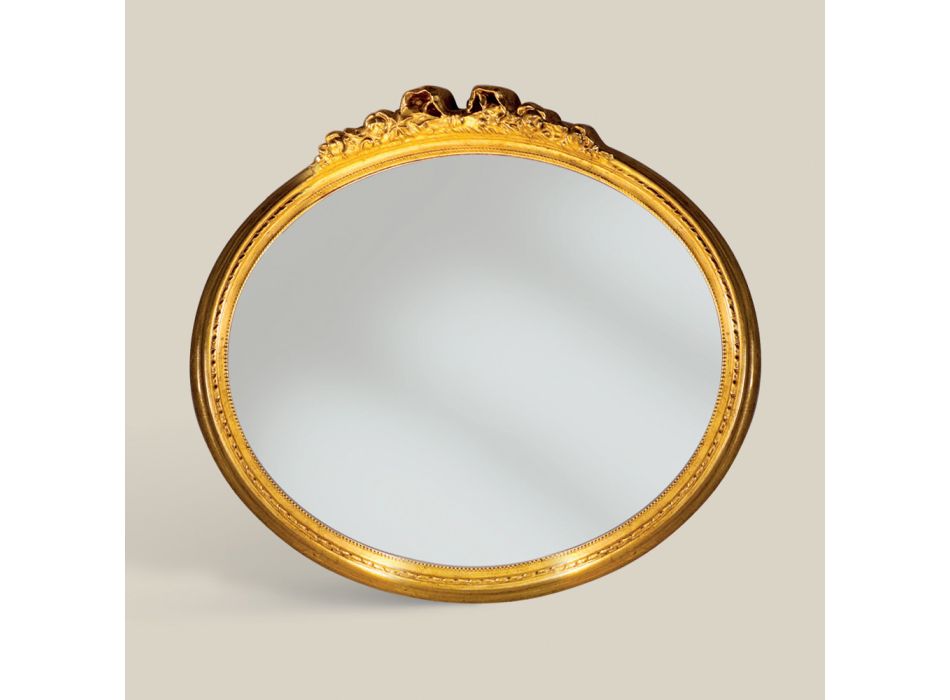 Klassisk oval spegel med ram i bladguld Tillverkad i Italien - Precious Viadurini