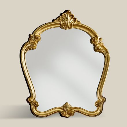 Klassisk formad spegel med bladguld ram tillverkad i Italien - Madalina Viadurini
