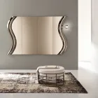 Sorya bronsfärgad spegel i smält glas med central insats Tillverkad i Italien Viadurini
