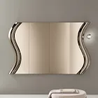 Sorya bronsfärgad spegel i smält glas med central insats Tillverkad i Italien Viadurini