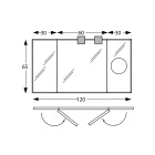 Spegel med 2 rörliga sidor och förstoringsspegel Tillverkad i Italien - Nelson Viadurini