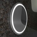 Spegel med kanter av rostfritt stål, modern design LED-lampor Charly