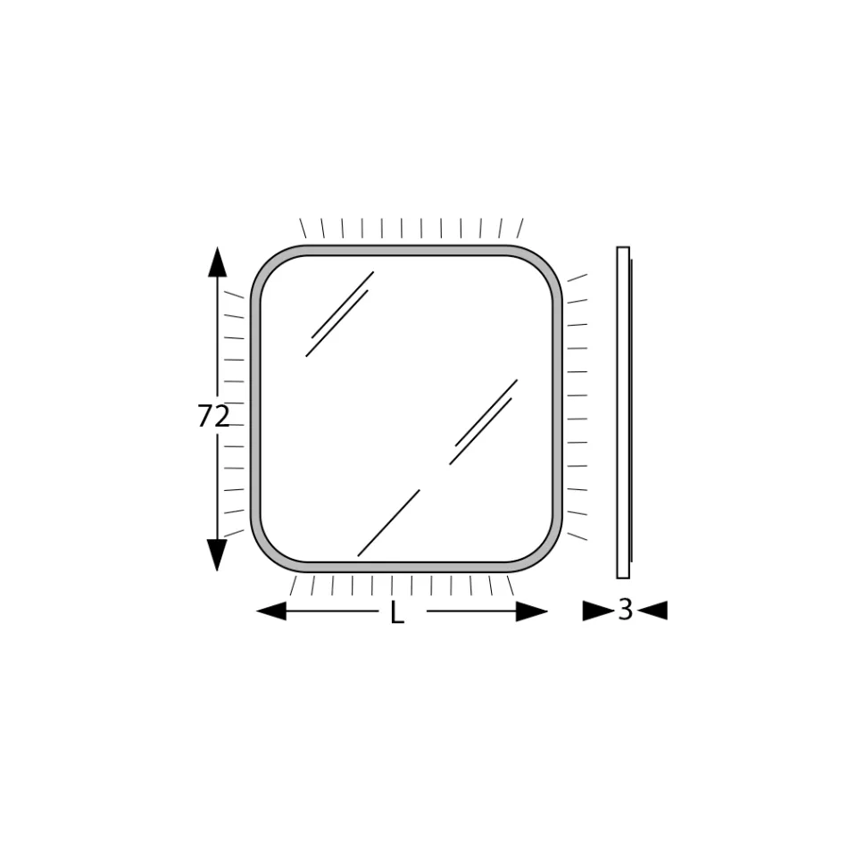 Spegel med träkant och bakgrundsbelysning Made in Italy - Vincent Viadurini