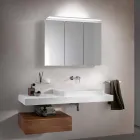 Modern 3-dörrars väggskåpsspegel med invändiga hyllor - Bramo Viadurini