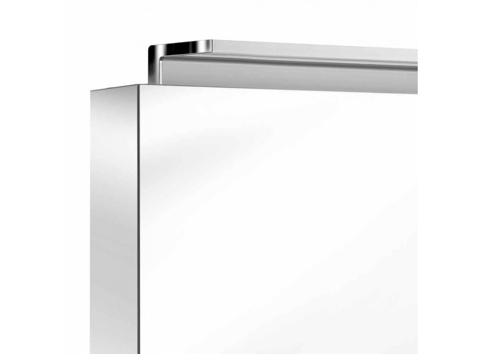 Modern 3-dörrars väggskåpsspegel med invändiga hyllor - Bramo Viadurini