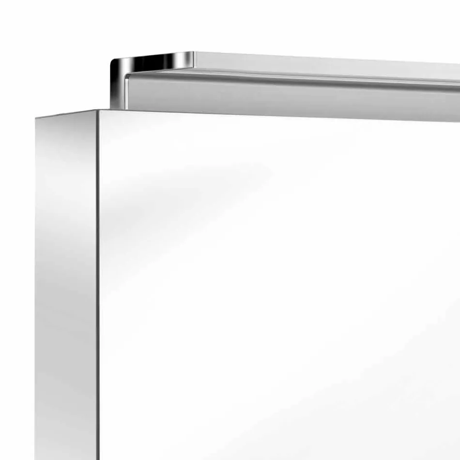 Modern 3-dörrars väggskåpsspegel med invändiga hyllor - Bramo Viadurini