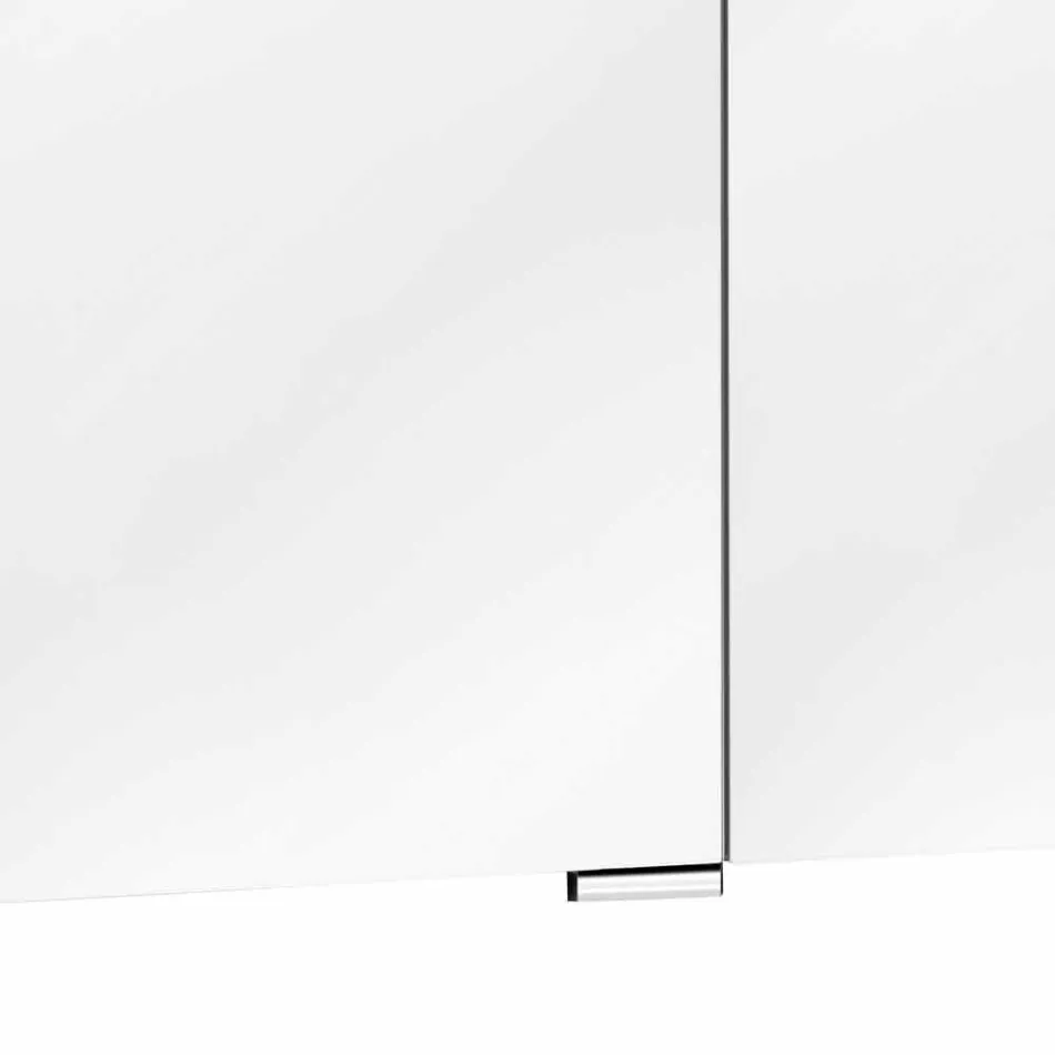 Modern 3-dörrars väggskåpsspegel med invändiga hyllor - Bramo Viadurini