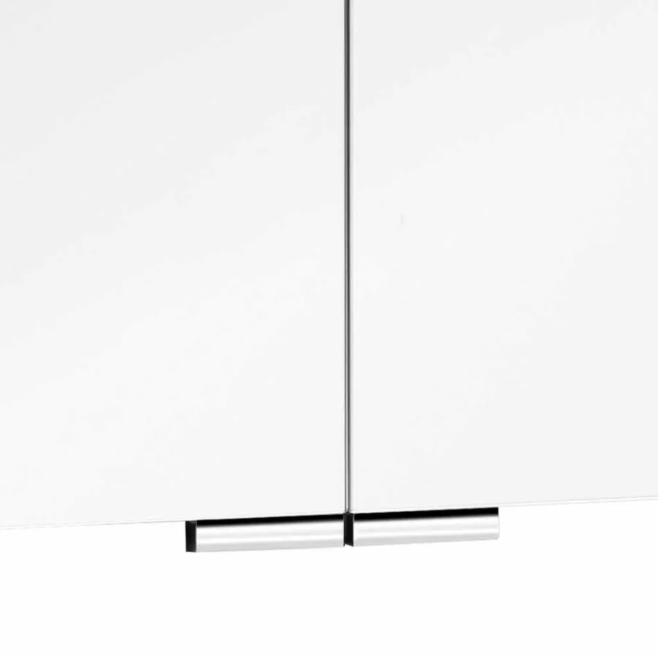 Modern 3-dörrars väggskåpsspegel med invändiga hyllor - Bramo Viadurini