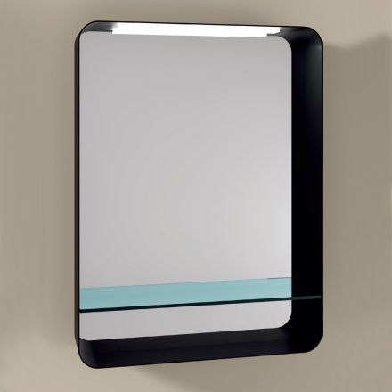 Spegel med metallram och glashylla Tillverkad i Italien - Frida Viadurini