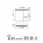 Spegelskåp 2 dörrar modern design, LED-belysning, Carol Viadurini