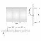 Förvaringsspegel med 3 dörrar i silvermålad aluminium - Alfio Viadurini