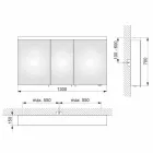 Förvaringsspegel med 3 dörrar i silvermålad aluminium - Alfio Viadurini