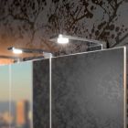 Spegelbehållare med 4 kristalldörrar med 12 hyllor och 4 LED-lampor - Maxi Viadurini