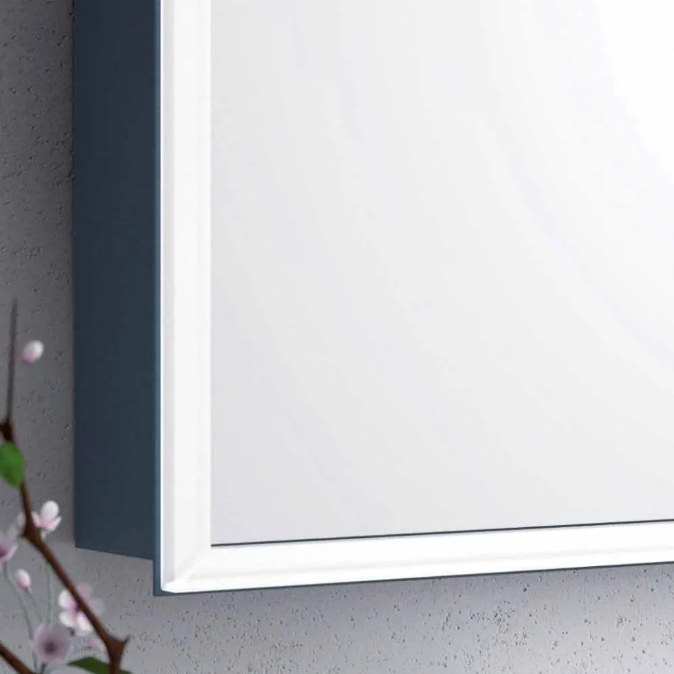 Spegel 2 moderna containerdörrar, LED-belysning, Adele Viadurini