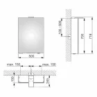 Väggförvaringsspegel med gångjärnsdörr och LED-belysning - Spärr Viadurini