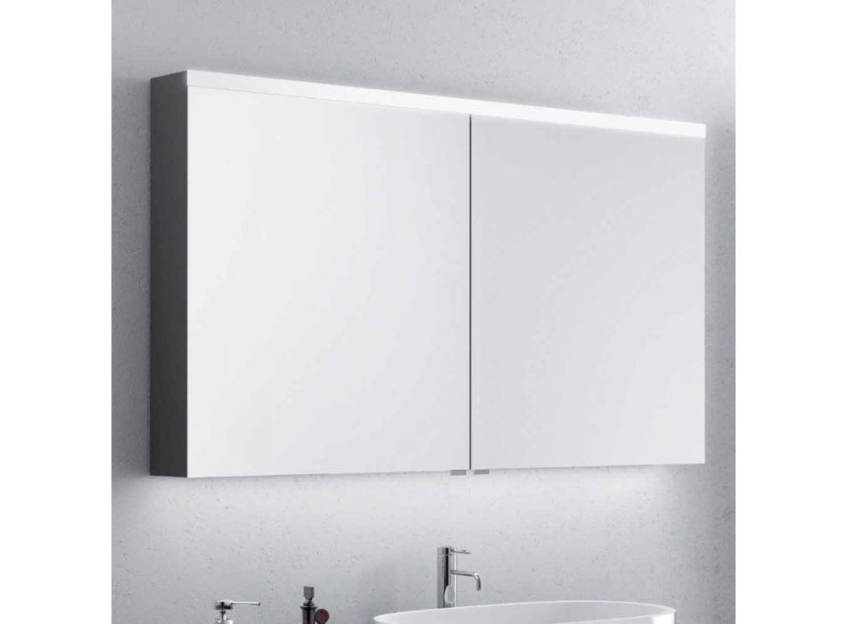 Spegelskåp med LED bad med 2 dörrar, modern design, Carol Viadurini