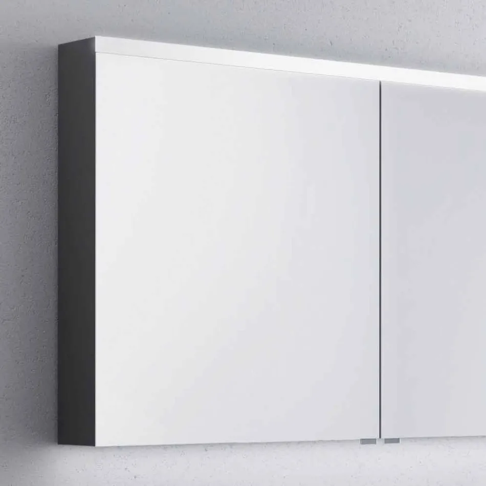 Spegelskåp med LED bad med 2 dörrar, modern design, Carol Viadurini