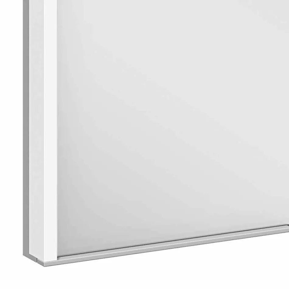 Modernt infälld spegelskåp i silvermålat aluminium - Demon Viadurini