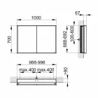 Modernt infälld spegelskåp i silvermålat aluminium - Demon Viadurini
