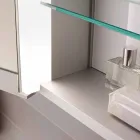 Väggspegel i aluminium med LED-belysning - Demon Viadurini