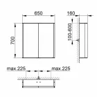 Väggspegel i aluminium med LED-belysning - Demon Viadurini
