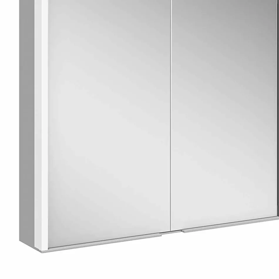 Väggspegel i aluminium med LED-belysning - Demon Viadurini