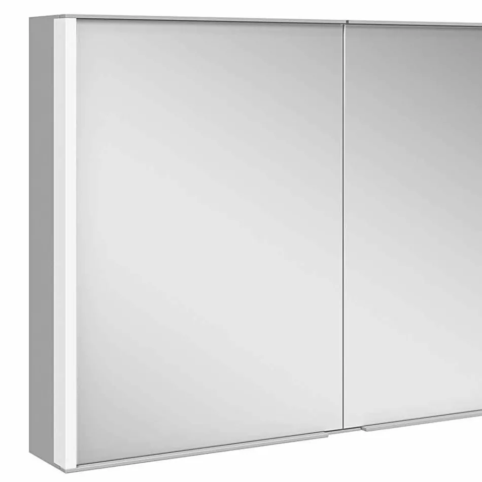 Väggspegel i aluminium med LED-belysning - Demon Viadurini