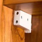 Väggförvaringsspegel i teak med hyllor och inre lådor - Ralio Viadurini