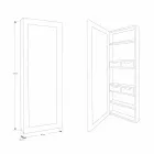 Väggförvaringsspegel i teak med hyllor och inre lådor - Ralio Viadurini