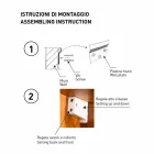 Väggförvaringsspegel i teak med hyllor och inre lådor - Ralio Viadurini