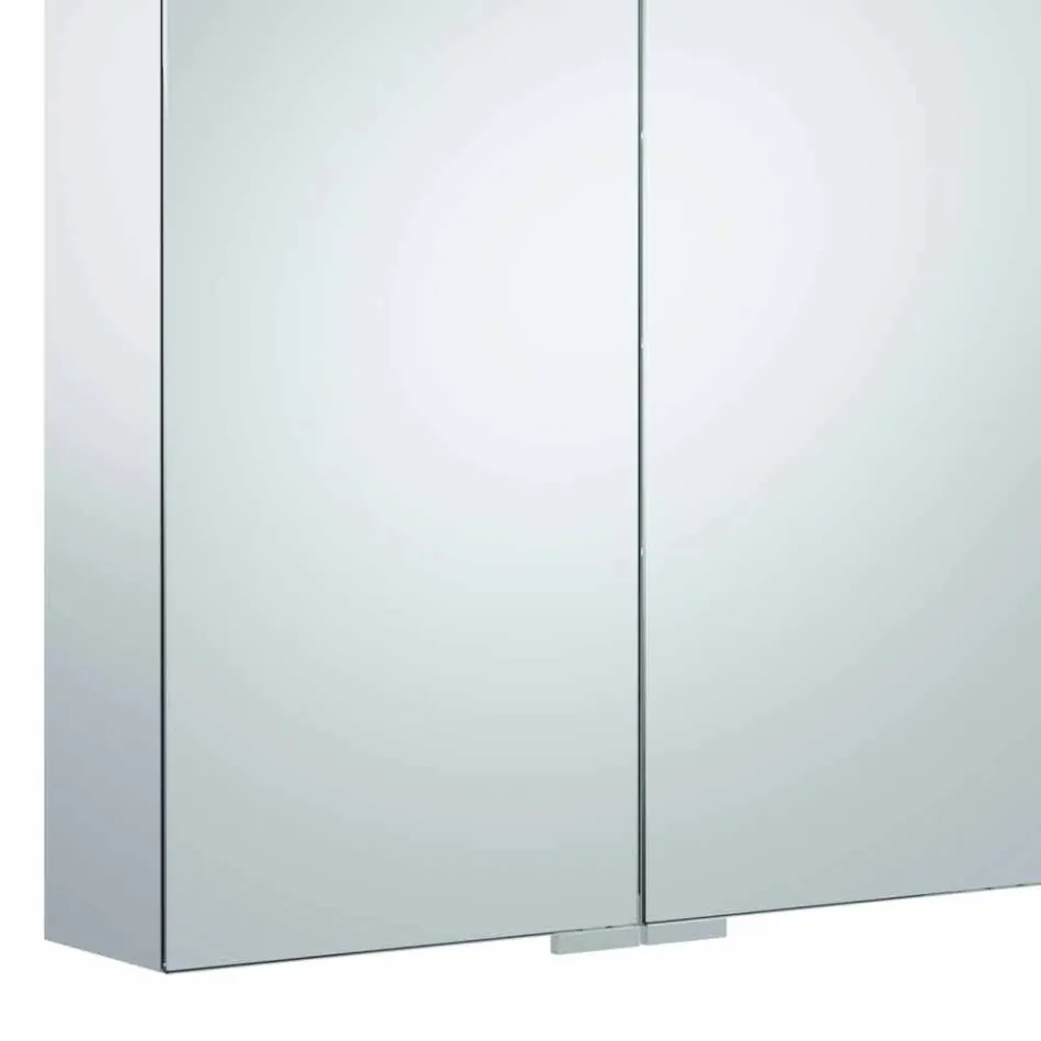 Modern väggförvaringsspegel med 2 dörrar och LED-belysning - Ratchet Viadurini