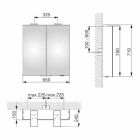 Modern väggförvaringsspegel med 2 dörrar och LED-belysning - Ratchet Viadurini