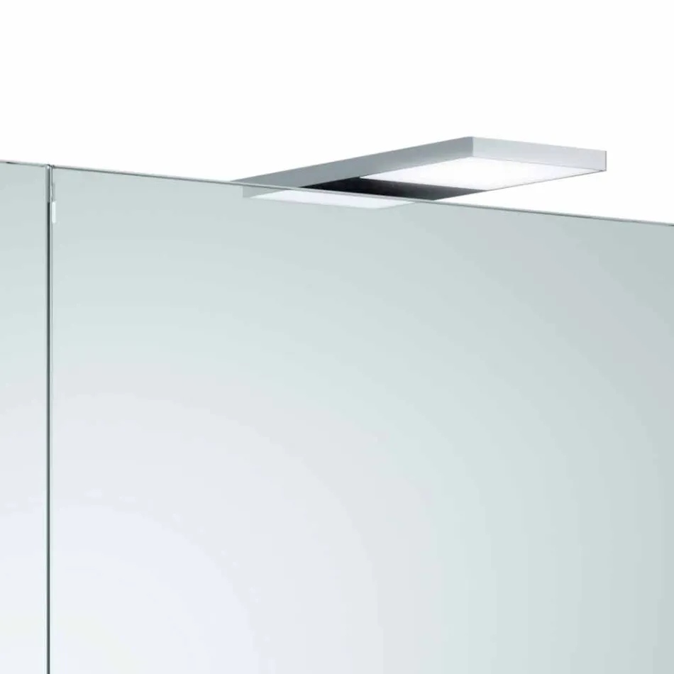 Modern väggförvaringsspegel med 2 dörrar och LED-belysning - Ratchet Viadurini