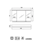 Spegelskåp LED-belysning med 3 dörrar, modern design, Carol Viadurini
