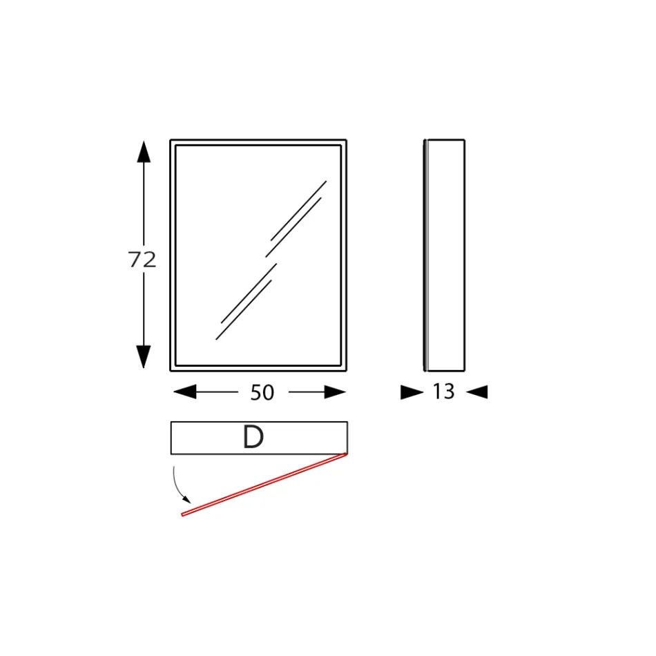 Träspegelbehållare med dubbelspegel och lampor Made in Italy - Darwin Viadurini
