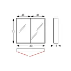 Träspegelbehållare med dubbelspegel och lampor Made in Italy - Darwin Viadurini