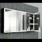 Träspegelbehållare med dubbelspegel och lampor Made in Italy - Darwin Viadurini