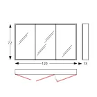 Träspegelbehållare med dubbelspegel och lampor Made in Italy - Darwin Viadurini