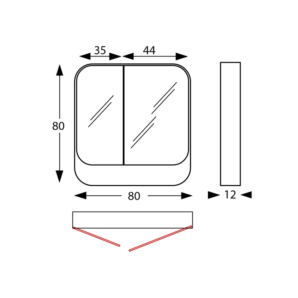 Metall spegelbehållare med 2 dubbla spegeldörrar Tillverkad i Italien - Galilei Viadurini