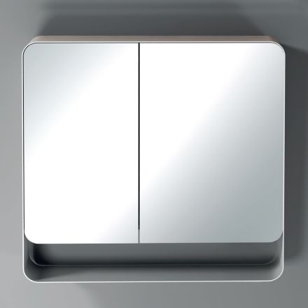 Metall spegelbehållare med 2 dubbla spegeldörrar Tillverkad i Italien - Galilei Viadurini