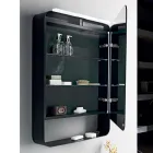 Metall spegelbehållare med dubbel spegeldörr och lampor Made in Italy - Jane Viadurini