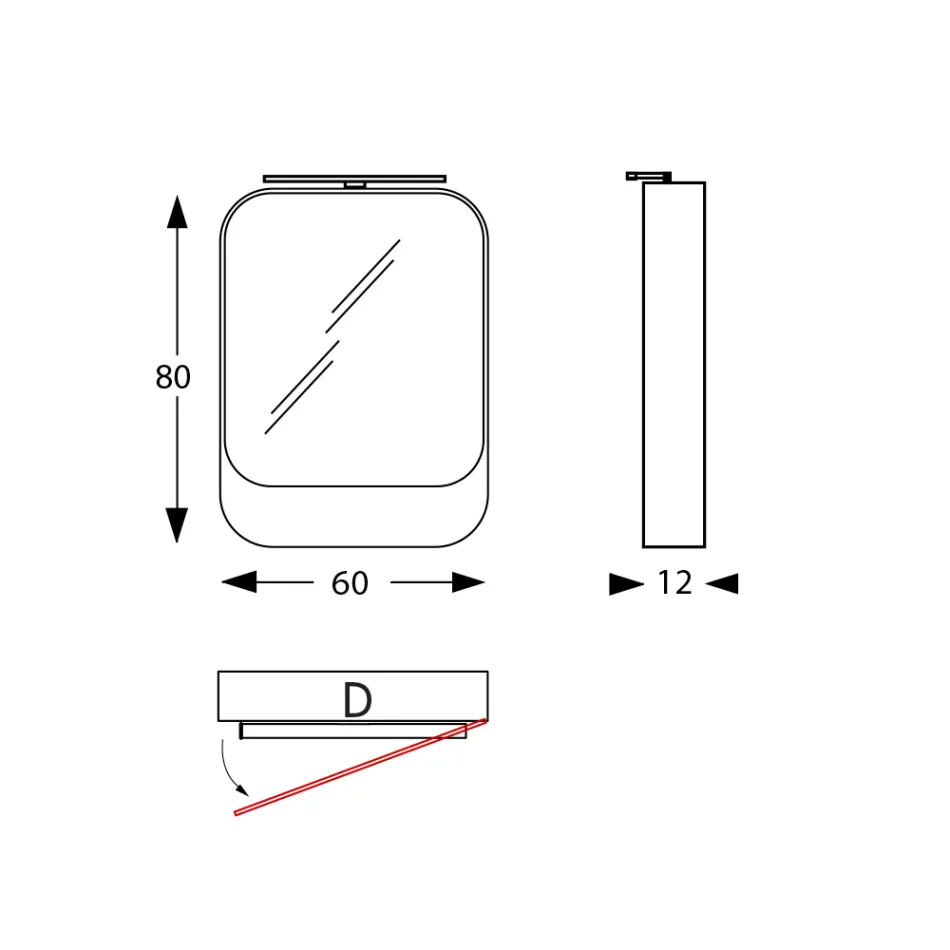 Metall spegelbehållare med dubbel spegeldörr och lampor Made in Italy - Jane Viadurini