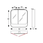 Metallspegelbehållare med dubbla spegeldörrar och lampor Tillverkad i Italien - Galileo Viadurini