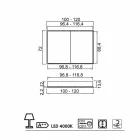 Mirror LED paket med 2 dörrar modern design inbyggd, Adele Viadurini